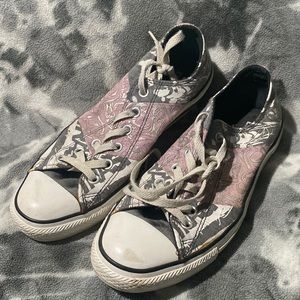 Lilac and Silver Graffiti Converse